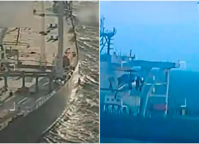 En la incautación del buque petrolero participaron dos helicópteros, diez marines y diez miembros de la Guardia Costera de EE. UU., así como fuerzas de operaciones especiales. FOTOS: Captura de video 
