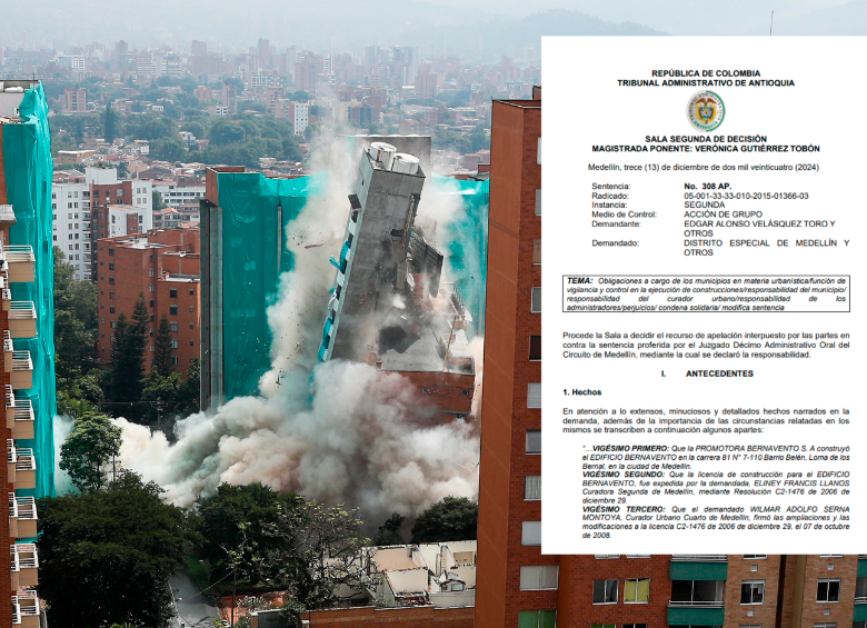 El edificio Bernavento, ubicado en Belén, fue demolido en junio de 2018 por sus evidentes deficiencias constructivas. FOTO: MANUEL SALDARRIAGA QUINTERO