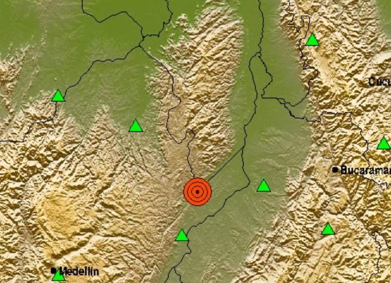 Hace varios días no se daba un temblor con epicentro en Antioquia. Este ocurrió a las 10:37 a.m., y tuvo una magnitud de 3.4. FOTO: Twitter @sgcol