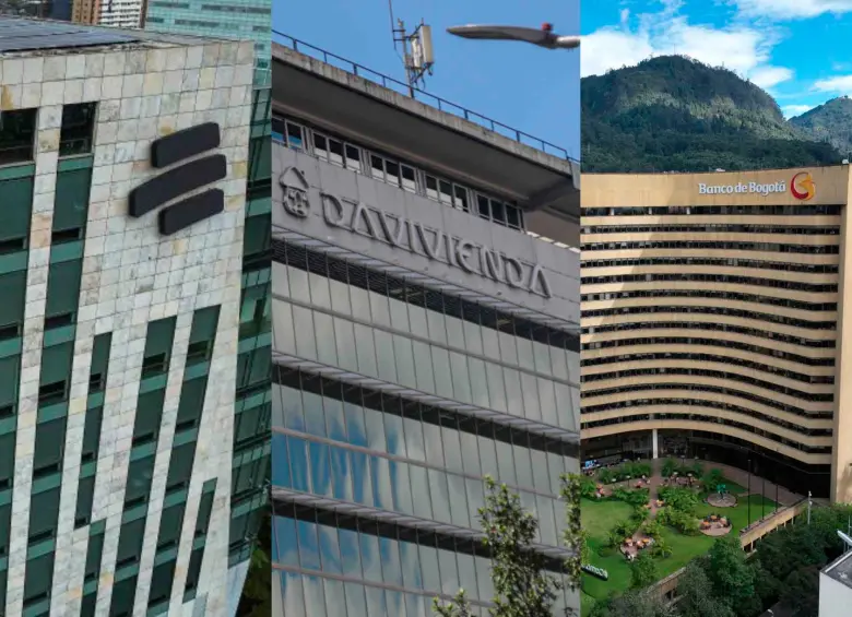 Tres bancos concentraron la mayor parte de las utilidades del sistema financiero colombiano en 2025. FOTOS: MANUEL SALDARRIAGA, COLPRENSA Y CORTESÍA