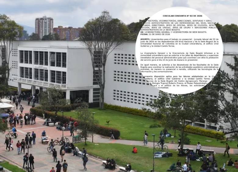 La Universidad Nacional autorizó el desarrollo de actividades académicas y administrativas de manera remota en Bogotá y Palmira como medida preventiva tras las tensiones registradas después de la segunda vuelta presidencial. FOTO: Universidad Nacional de Colombia.
