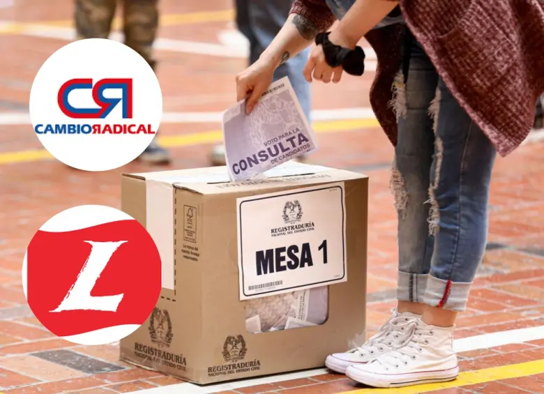 Urna de la Registraduría en una consulta electoral, mecanismo del que se retiraron Cambio Radical y el Partido Liberal. FOTOS: CORTESÍA CAMBIO RADICAL, PARTIDO LIBERAL Y COLPRENSA