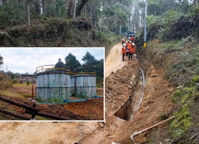 Así avanzan las obras en el corregimiento de Santa Elena para brindar acueducto. FOTO: Cortesía