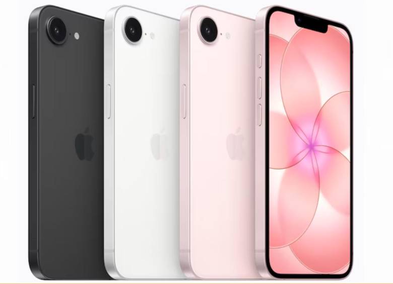 El dispositivo fue presentado en una paleta de colores que incluye negro, blanco y un nuevo rosa suave, todos con un acabado mate prémium. FOTO: Página web de iPhone Colombia