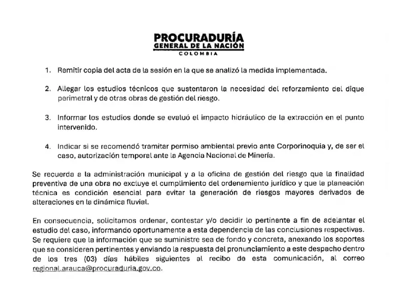 Lo que pidió la Procuraduría. 