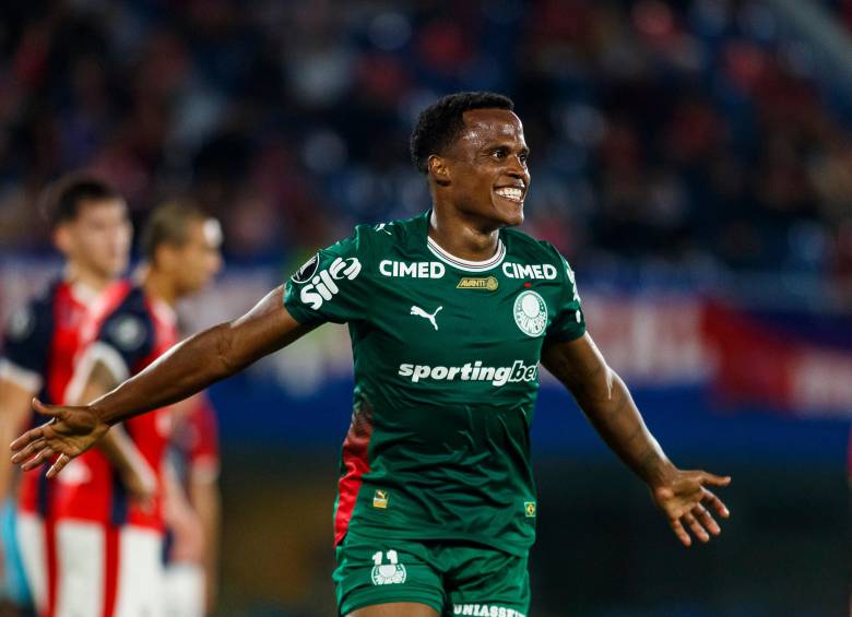 El colombiano Jhon Arias fue una de las figuras del duelo por Copa Libertadores entre Palmeiras y Sporting Cristal, en Lima, Perú. FOTO GETTY