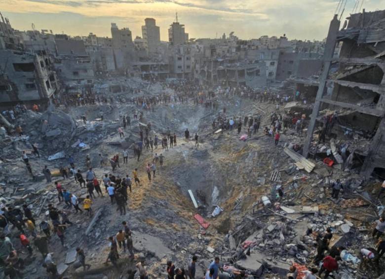 El territorio de la Franja de Gaza, en gran parte destruido por los continuos bombardeos. FOTO: AFP