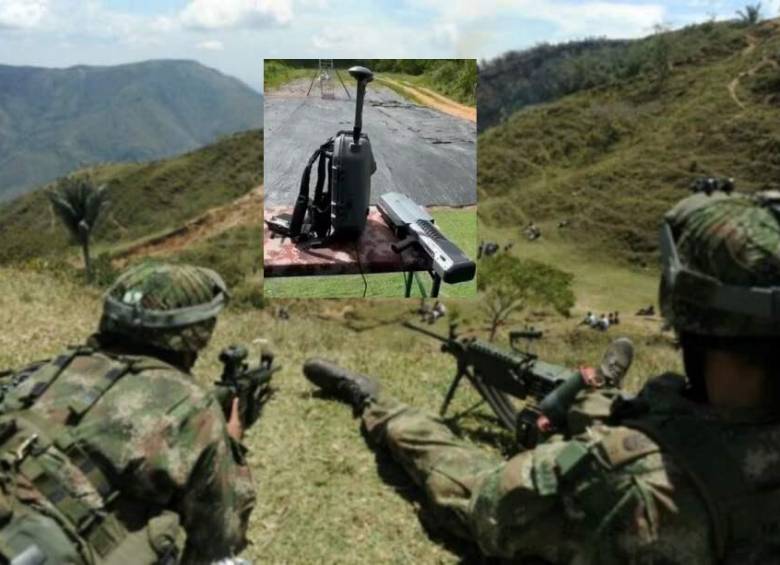 El Ejército incautó un sofisticado equipo antidrones a las disidencias de las Farc. Fotos: AFP y cortesía