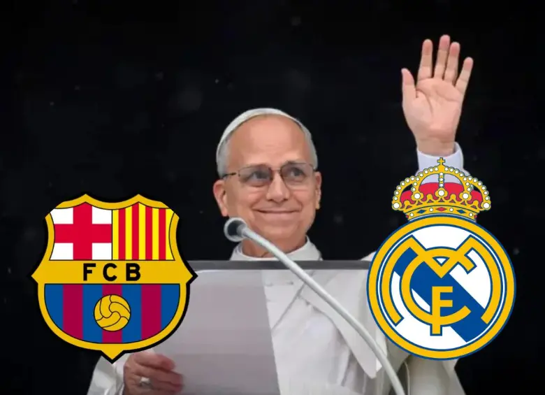 Durante el vuelo que lo llevó a España, el papa León XIV habló sobre su relación con el deporte y cuál es su equipo español preferido. FOTO: Getty, TyC Sports, futbolpedia. 