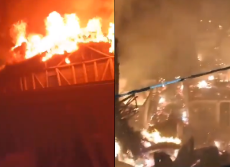 NUEVO INCENDIO AFECTA LAS VIVIENDAS DE LOS PEREIRANOS. FOTO: CAPTURA DE VIDEO