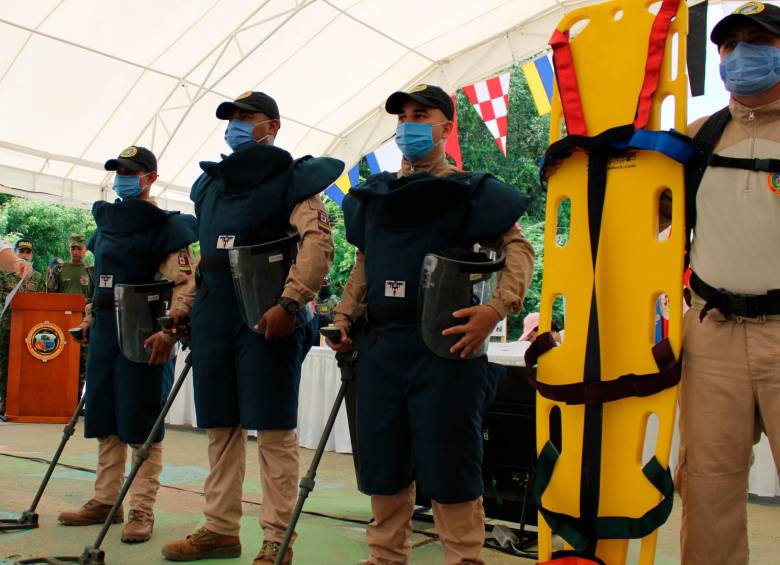Unos 156 infantes de Marina integran el Batallón de Desminado e Ingenieros Anfibios de la Armada de Colombia. FOTO: CORTESÍA.