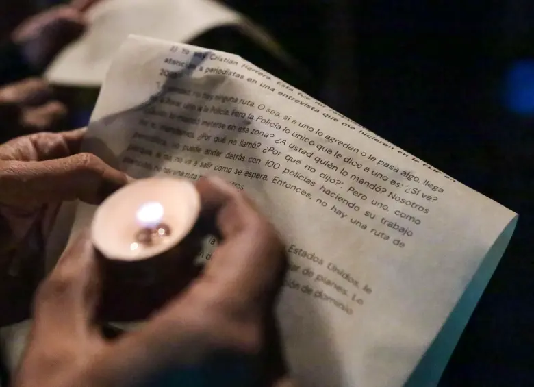 La FLIP rindió homenaje a Cristian Herrera y pidió esclarecer su asesinato. Foto: Colprensa