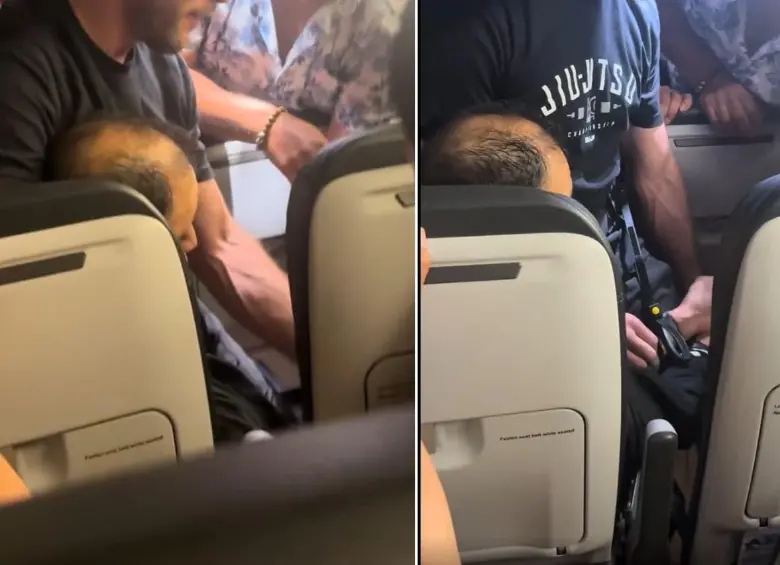 Un hombre causó pánico en un vuelo de San Juan (Puerto Rico) a Chicago, Estados Unidos. FOTOS: Capturas de video 