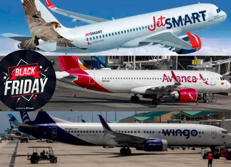 Las aerolíneas en Colombia activaron sus descuentos de Black Friday con tarifas históricamente bajas en vuelos nacionales e internacionales. FOTO: EL COLOMBIANO