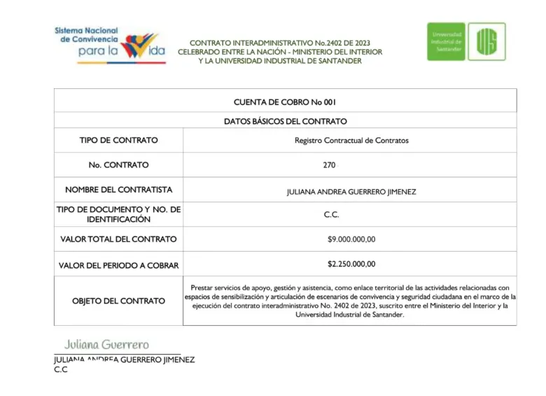 Uno de los pagos parciales de los contratos. 