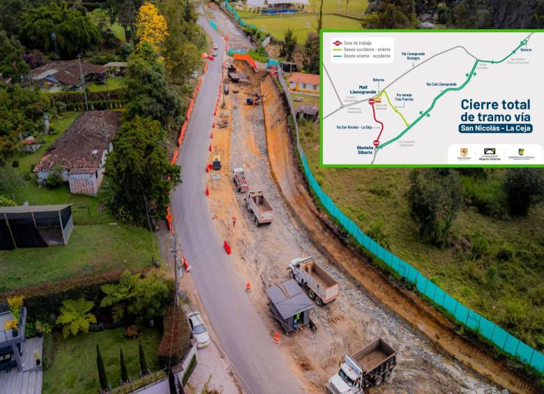 Tramo vial que se está construyendo en el Oriente antioqueño. FOTO: Cortesía