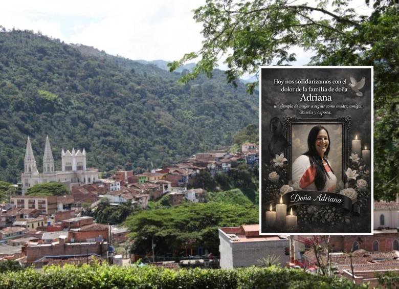 Adelante, la mujer asesinada. Atrás, panorámica del municipio de Andes .Foto: EL COLOMBIANO