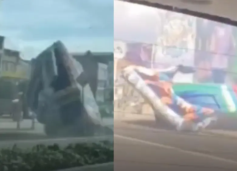 Video | Susto en Bogotá: saltarín inflable salió volando por la avenida Guayacanes. Foto: redes sociales