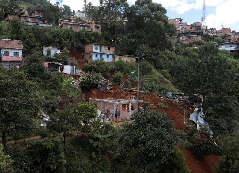 Así quedó el sector afectado por el deslizamiento en el barrio Carpinelo, al nororiente de Medellín. FOTO: Cortesía Dagrd.