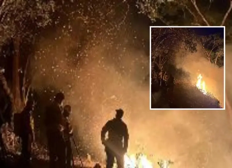 Bomberos y campesinos de la zona pudieron apagar las llamas luego de tres horas. FOTO: imagen tomada de redes sociales