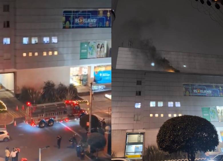 El incendio en la plazoleta de comidas obligó a evacuar el centro comercial San Rafael. La causa sigue bajo investigación. FOTO: REDES SOCIALES. 