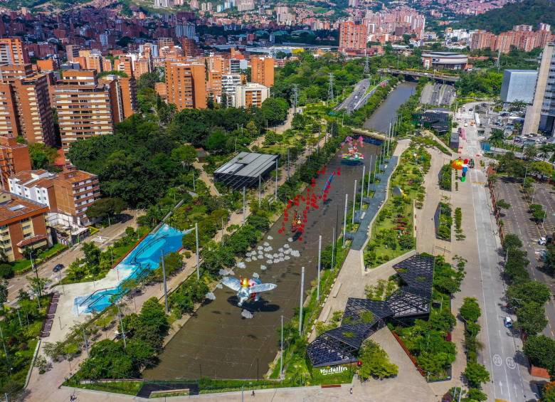 Descripción: Fotografias aéreas de Parques del Río, sector conquistadores Medellín. Personajes: . Fecha de evento: 27/11/2023. Foto: Andrés Camilo Suárez Echeverry