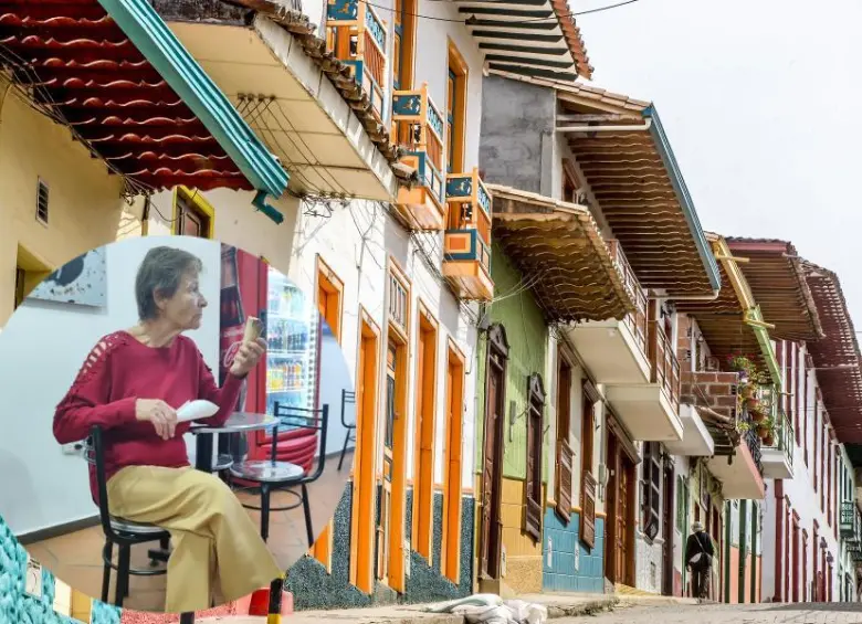 Aspectos generales del municipio de Jericó y, en miniatura, la señora Ligia. FOTOS Juan Antonio Sánchez y Cortesía.