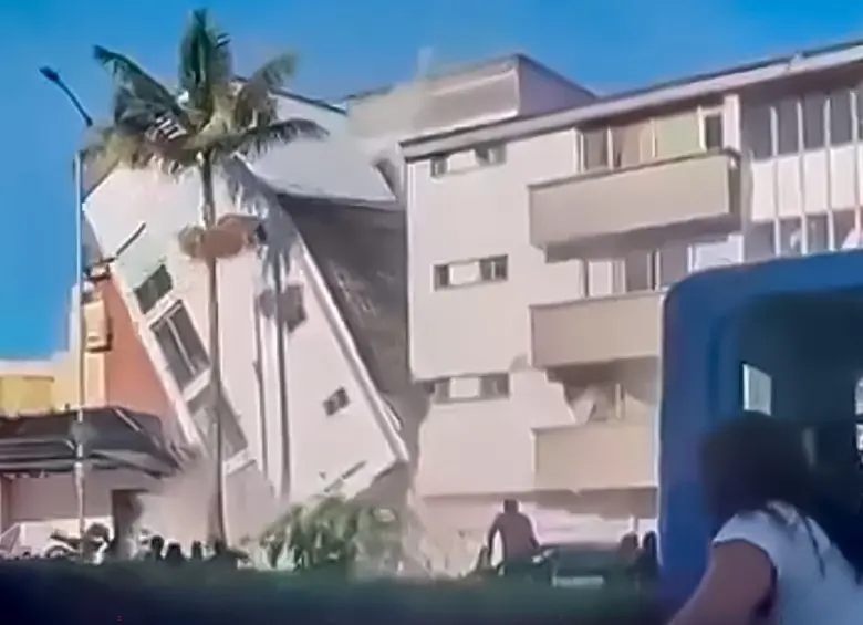 Colapso del Edificio Santo Domingo en la Avenida Santander, en Manizales. Foto: Captura de video.