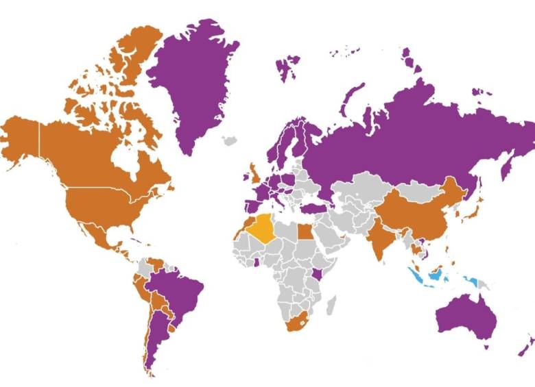 Mapa de los colombianos que votaron en el exterior en la primera vuelta presidencial del 31 de mayo de 2026. FOTO: Captura de pantalla 