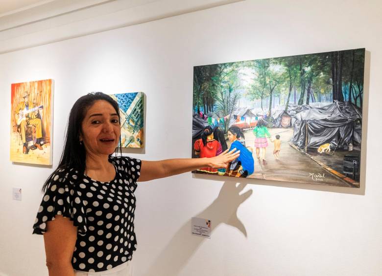 Marta Cecilia Villa fue la ganadora de la convocatoria regional por el Aburrá Norte con su obra La espera del resguardo. Foto Camilo Suárez. 