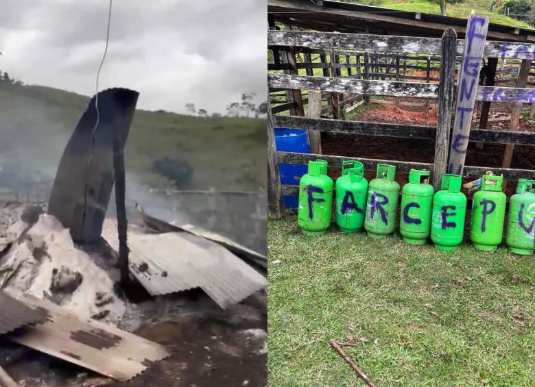 Las autoridades adelantan operativos de búsqueda en zona rural de Remedios tras el secuestro de cuatro personas y la quema de dos viviendas atribuida a las disidencias de las Farc. FOTO: Redes sociales.