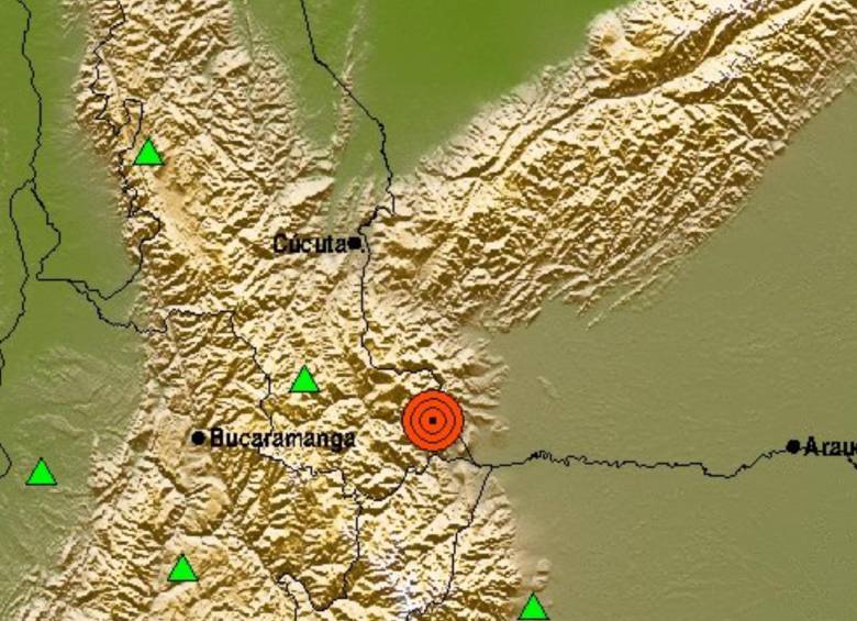 El sismo ocurrió precisamente a las 5:02 de la madrugada y tuvo como epicentro el municipio de Toledo, Norte de Santander. FOTO: Twitter @sgcol
