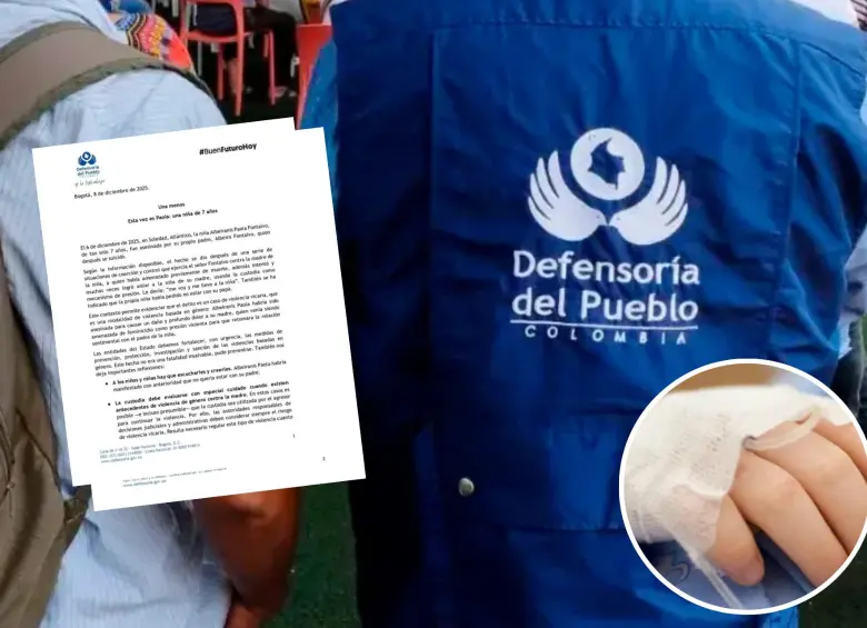 El comunicado titulado “una menos. Esta vez es Paola: una niña de 7 años” expone las razones que habrían llevado presuntamente a su padre a cometer este crimen. Foto: Cortesía/Defensoría del Pueblo.