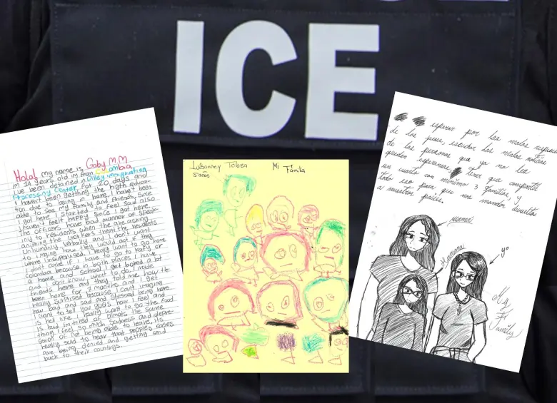 Las cartas fueron hechas por las niñas mientras estaban en los centros de detención. FOTO: REDES SOCIALES Y PRO PÚBLICA.