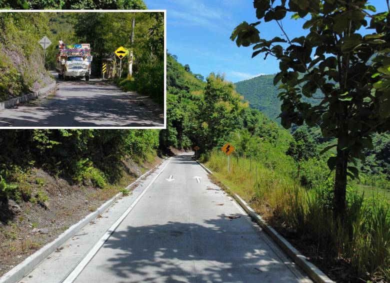 Así quedó la nueva vía que lleva del casco urbano a este corregimiento de Dabeiba. FOTO: Cortesía