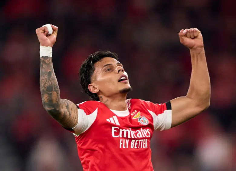 El futbolista colombiano Richard Ríos suma dos goles con el Benfica portugués. Foto: GETTY