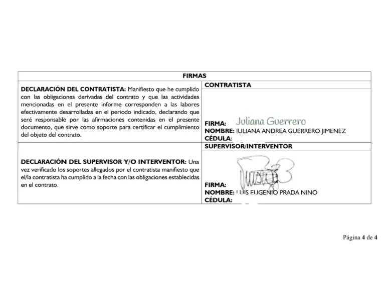 Firmas de Guerrero y el interventor.