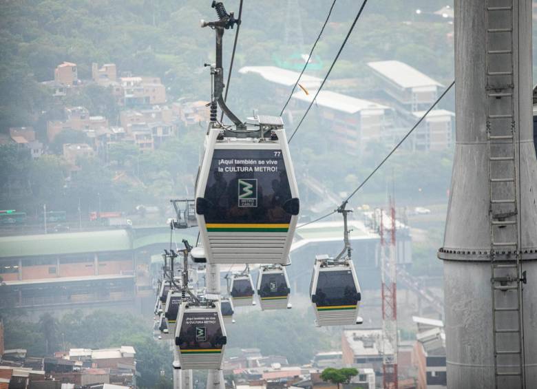Tres de las líneas de metrocables están temporalmente suspendidas por las lluvias. FOTO: CARLOS ALBERTO VELÁSQUEZ.