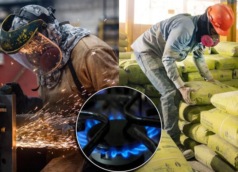 El acero colombiano se produce en hornos eléctricos que dependen del gas, mientras que el cemento se produce usando este combustible en los hornos rotatorios para fabricar el clínker. FOTOS: Julio César Herrera, Cortesía Argos y Camilo Suárez