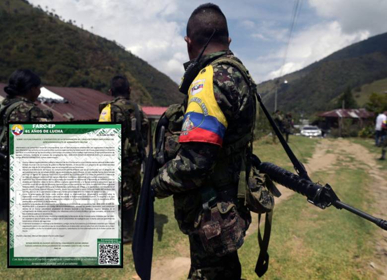 A través de un comunicado, el Bloque Occidental Jacobo Arenas perteneciente a las disidencias de Iván Mordisco informaron algunas exigencias para la liberación de las 7 mujeres y los dos hombres en cautiverio. Fotos: AFP y redes sociales 