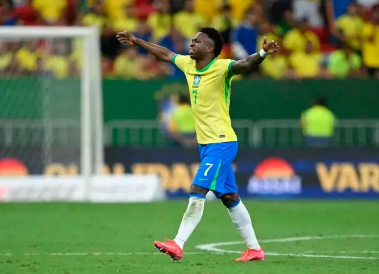 Vinícius, entre las figuras de Brasil en Norteamérica-2026. Anotó este sábado su gol 50 con su selección. FOTO AFP