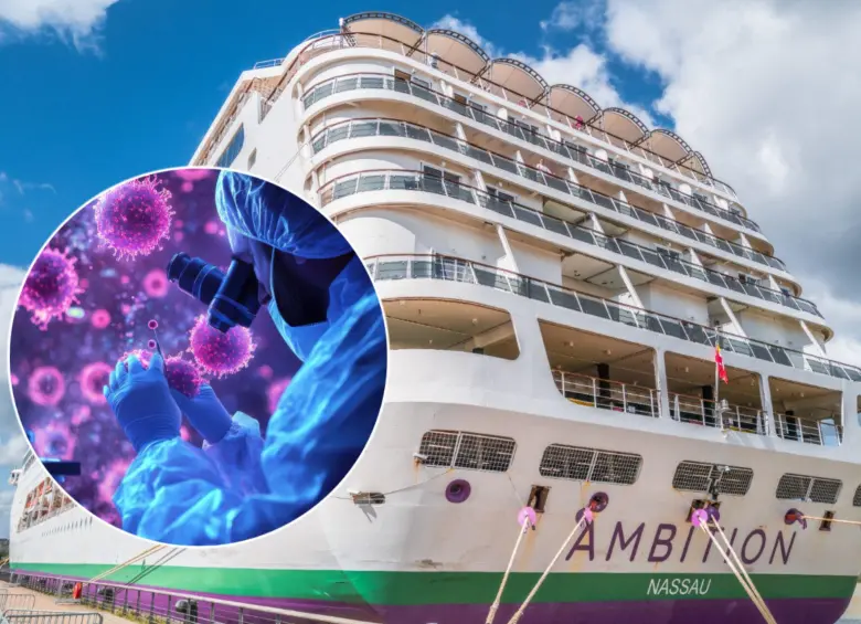 El crucero Ambition fue confinado en Francia producto de un brote de norovirus que es la principal causa de gastroenteritis. Foto: AFP y Getty Images