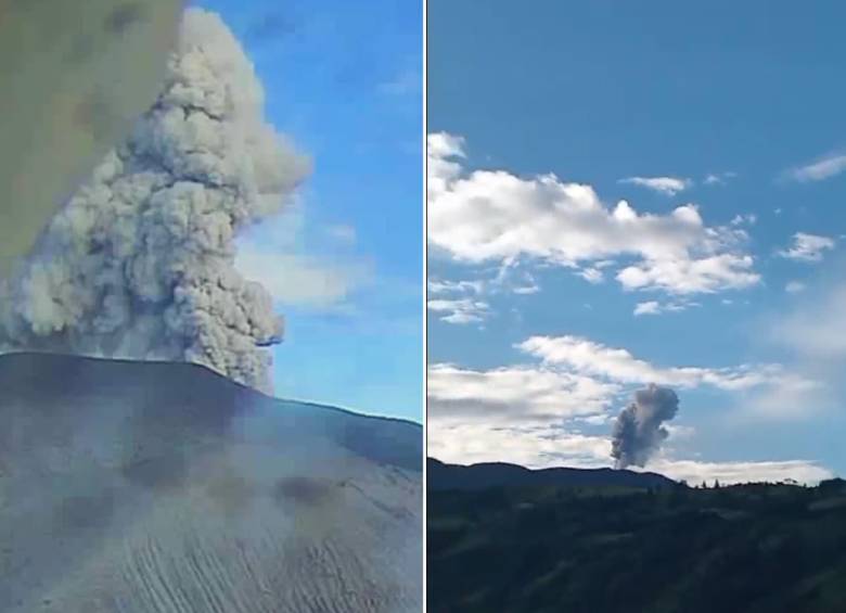 El volcán Puracé, en el Cauca, pasó a alerta naranja este sábado 29 de noviembre de 2025. FOTOS: Servicio Geológico Colombiano