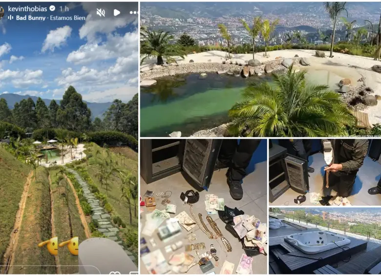 Esa fue la más reciente historia de Instagram de Thobias, quien al parecer está en el inmueble que embargaron. FOTO: Fiscalía General de la Nación y tomada de las redes sociales de @kevinthobias