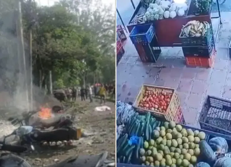 Video | Así fue la explosión de motobomba en una verdurería del barrio Manuela Beltrán de Cali