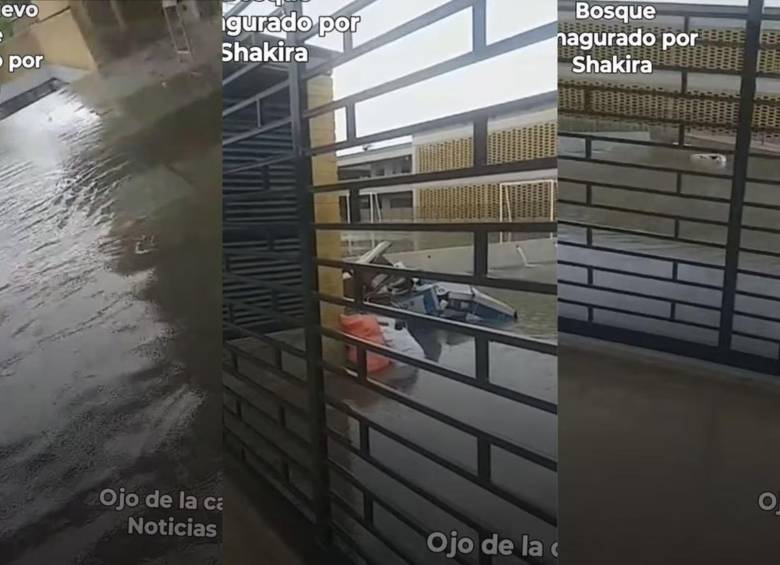Algunas partes del megacolegio inundadas por el agucero. FOTO: Captura de vídeo Facebook Ojo de la Calle Noticias