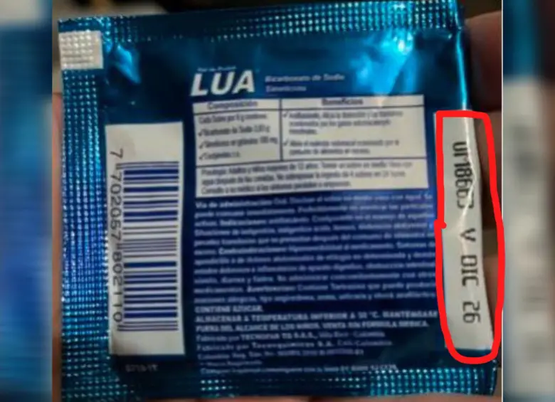 Uno de los elementos claves para detectar el lote falsificado es revisar la fecha de vencimiento. Foto: Invima