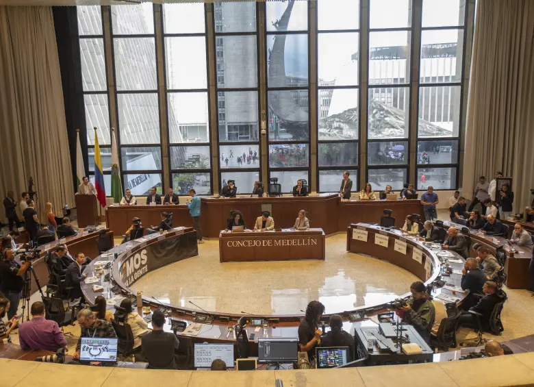 Imagen de referencia de una sesión del Concejo de Medellín . Foto: EL COLOMBIANO