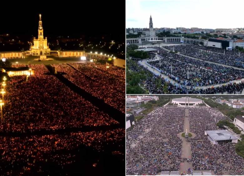 Cientos de fieles se reunieron en vigilia para honrar a la Virgen de Fátima. Foto: Fatima Shrine
