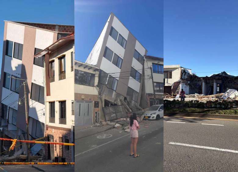 Varias edificaciones se desplomaron en Manizales tras el terremoto de este 10 de agosto. Foto: CORTESÍA CIUDADANA 